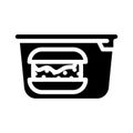 hamburger lunchbox glyph icon vector illustration black Royalty Free Stock Photo
