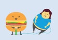 Hamburger make you fat Royalty Free Stock Photo