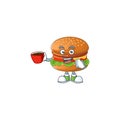Hamburger mascot design style showing an Okay gesture