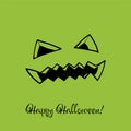Green Halloween evil face vector illustration Royalty Free Stock Photo