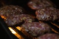 hamburger meat balls on grill Royalty Free Stock Photo