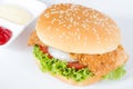 hamburger with meat on white dish Royalty Free Stock Photo