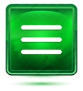 Hamburger menu bar icon neon light green square button