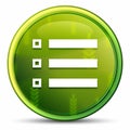 Hamburger menu bar icon spring bright natural green round button illustration