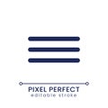 Hamburger menu button pixel perfect linear ui icon Royalty Free Stock Photo