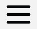 Hamburger Menu Line Three Lines 3 Web Navigation App UX UI UXUI More List Application User Site Bar Icon Sign Symbol Vector Royalty Free Stock Photo