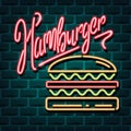 Hamburger neon advertising sign