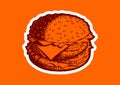 Hamburger pattern brown with orange on background