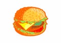 Hamburger pattern full color on white background