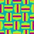 Hamburger pattern seamless. Burger background. Fast food ornament