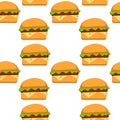 Hamburger pattern vector illustration in flat style