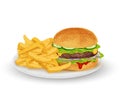 Hamburger on plate Royalty Free Stock Photo