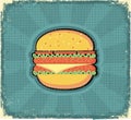 Hamburger poster.Retro image on old paper Royalty Free Stock Photo