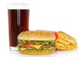 Hamburger, potato free and cola Royalty Free Stock Photo