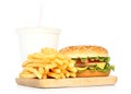 Hamburger, potato free and cola Royalty Free Stock Photo