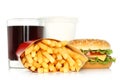 Hamburger, potato free and cola Royalty Free Stock Photo