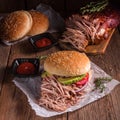 Hamburger pulled pork Royalty Free Stock Photo