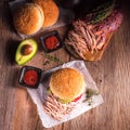 Hamburger pulled pork Royalty Free Stock Photo