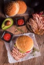 Hamburger pulled pork Royalty Free Stock Photo