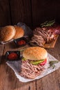 Hamburger pulled pork Royalty Free Stock Photo