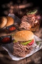 Hamburger pulled pork Royalty Free Stock Photo