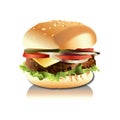 Hamburger realistic icon vector illustration