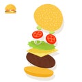 Hamburger sandwich ingredients structure setup