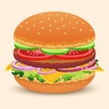 Hamburger sandwich print