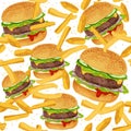 Hamburger seamless pattern Royalty Free Stock Photo