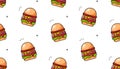 Hamburger seamless pattern Royalty Free Stock Photo