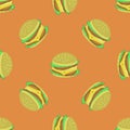 Hamburger Seamless Pattern Royalty Free Stock Photo