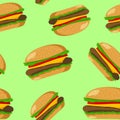 Hamburger seamless pattern Royalty Free Stock Photo