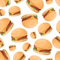 Hamburger seamless pattern Royalty Free Stock Photo