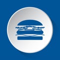 Hamburger - simple blue icon on white button