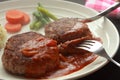 Hamburger Steak with Brown Sauce