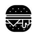 Hamburger vector, fast food related solid design icon