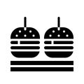 Hamburger vector, fast food related solid design icon