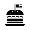 Hamburger vector, fast food related solid design icon