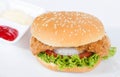hamburger on white dish Royalty Free Stock Photo