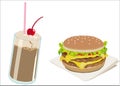 Hamburgers and milkshakes