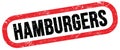 HAMBURGERS, text written on red-black stamp sign