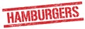 HAMBURGERS text on red grungy rectangle stamp