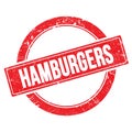 HAMBURGERS text on red grungy round stamp