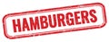 HAMBURGERS text on red grungy stamp