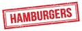 HAMBURGERS text on red grungy vintage stamp