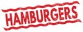 HAMBURGERS text on red lines stamp sign