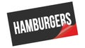 HAMBURGERS text on black red sticker stamp