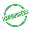 HAMBURGERS text written on green grungy round stamp