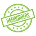 HAMBURGERS text written on green vintage stamp