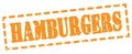 HAMBURGERS text written on orange stamp sign